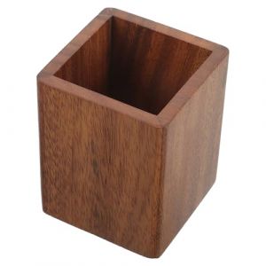 FRCOLOR Organisateur de Pinceaux de Maquillage en Bois Massif Noyer Noir Porte-Stylos Compact pour Bureau Pot &agrave; Crayons Multifonction D&eacute;coration Bureau Femme (Different Quality, neuf)