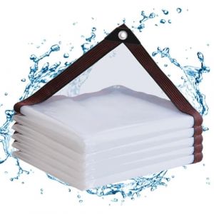 Bâche imperméable en PVC Transparent avec œillets - 3 x 3 m - pour Balcon, bac à Sable, extérieur - Mobilier de Jardin - Bâche Transparente pour Cage à Lapin/Jardin d'hiver (ZHBHOME, neuf)