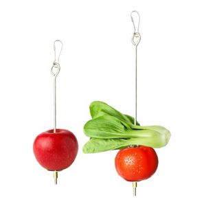 2 Pièces Brochette Nourriture Perroquet en Acier,Inoxydable Porte-Fruits Viande Alimentaire,Bâton Titulaire,pour Cages Oiseau,Animal Jouet Perruche,Chinchillas Mangeoire Outils,Support Légumes (Xingqiao KuangUK, neuf)