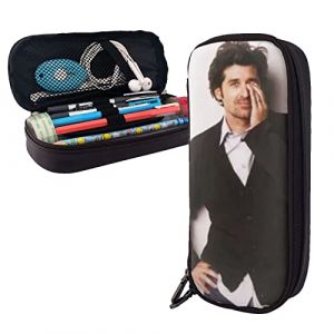 BAAROO Trousse à crayons en cuir Patrick Dempsey durable avec fermeture éclair pour filles, garçons, étudiants, école, bureau, couleur, 5.0cm*10.5cm*20.5cm, trousse à crayons (BAAROO® (跟卖, 必投诉), neuf)