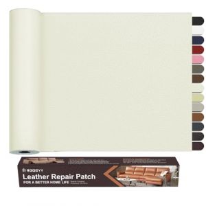 Simili Cuir Autocollant, 40 x 160cm Patch de R&eacute;paration en Cuir, Patch Cuir Auto-adh&eacute;sif R&eacute;novation Pour Si&egrave;ge de Voiture, Meubles, Canap&eacute;, Sacs &agrave; Main, Vestes, Chaises.(Blanc Beige) (ZR-EU, neuf)