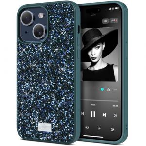 BEZ&reg; Coque pour iPhone 14 Plus Paillette, Coque Compatible avec iPhone 14 Plus Glitter, Series de Etuis avec Bling & Co., &Eacute;tui en Diamant Etincelant et &agrave; Cristal Bling, Vert Pin (TheBlingZ., neuf)