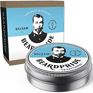BEARDPRIDE Baume à barbe - Traditional - The Original Beard Balm from the Barbershop - Notre baume à barbe est à base de beurre de karité et d'huiles naturelles - Baume à barbe - 55g (LinaCare, neuf)