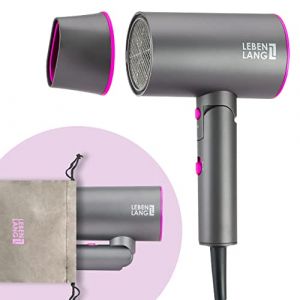 LEBENLANG Seche Cheveux Ionique 2100W - Anti-fourches avec mode air froid & buse de styling I Gris | Sèche cheveux voyage pliable petit | Hair Dryer Sèche-cheveux Sechoir cheveux professionnel (LEHARO, neuf)