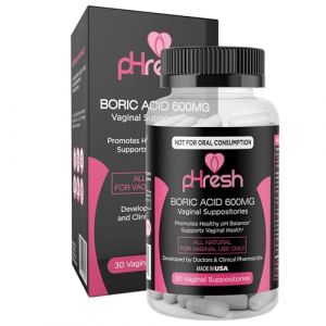 ACE NUTRITION l'acide borique vaginal suppositoires phresh - favorise la santé vaginale équilibre du ph, prise en charge 600mg santé vaginale, une bouteille de 30 boric naturel acide (AKF Store EU, neuf)