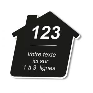 Plaque grav&eacute;e personnalis&eacute;e autocollante pour nom et num&eacute;ro de bo&icirc;te aux lettres en forme de maison design &ndash; noir - format 5x5 cm (my-goodprice, neuf)