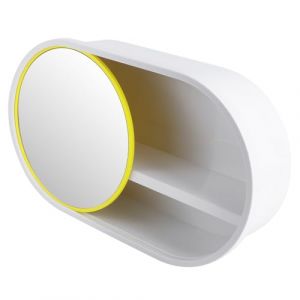 DEARMAMY 1 Pièce Boîte de Rangement Murale pour Maquillage Étagère Pratique et Décorative Jaune pour Salle de Bain et Chambre Installation Facile et Gain de Place (Liiane, neuf)