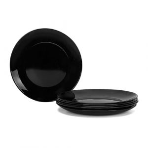 LaGlint 19 cm Assiettes à Dessert Salade Rondes, Verre Opale Noire Petite Assiettes Vaisselles pour 6 Personnes pour Entrée, Dessert, Gâteau, Salade, Sushi (LaGlint, neuf)