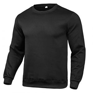 Sweat-shirts pour hommes sans capuche | Sweat-shirts pour hommes de couleur unie pour le gym, sweat &agrave; capuche pour hommes &agrave; col rond, manches longues, v&ecirc;tements d&eacute;contract&eacute;s durables personnalis&eacute;s (Ji Lin store, neuf)