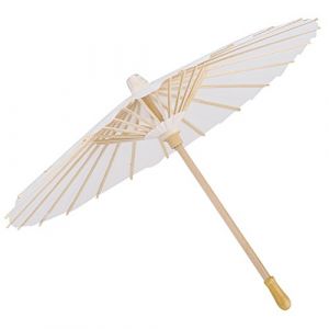 Parapluie En Papier, Parasol Chinois, Ombrelle Mariage, Parasol Décoratif Oriental, Ombrelle Blanc en Papier, Peinture à Faire Soi-même Parapluie, Pour Fête De Mariage Photo Cosplay Prop (40cm) (Tyenaza, neuf)