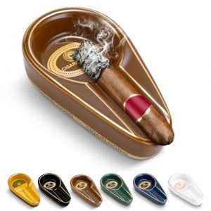 CIGARLOONG Cendrier &agrave; cigare de voyage en c&eacute;ramique pour &agrave; utiliser &agrave; l'int&eacute;rieur et &agrave; l'ext&eacute;rieur Cendrier domestique (Marron) (Cigarking, neuf)