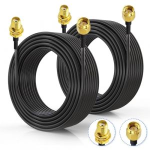Superbat C&acirc;ble Rallonge SMA RG174 10m Rallonge Antenne WIFI M&acirc;le vers Femelle C&acirc;ble d'Extension SMA RF 50Ohm pour 4G LTE, Routeur, Antenne WIFI/GPS/4G, Modem 5G, Radio Ham, SDR, etc(2 pi&egrave;ces) (Superbat-EU, neuf)
