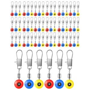 KGDUYC 60 pièces d'émerillons de baril de pêche - métal de pêche en plastique durable rotatif, émerillons de pêche émerillon de baril de pêche émerillon de pêche avec mousqueton (Qertyias OÜ, neuf)