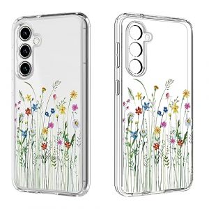 Coque de Protection avec Design de Fleurs pour Samsung Galaxy S23 FE (6.4 Pouce), Housse en Silicone Souple TPU Transparent pour Samsung Galaxy S23 FE 5G, &Eacute;tui de Antichoc Anti-Rayures Ultra Fine (DiyGodyEU, neuf)