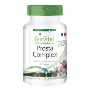 Fairvital | Complexe de la prostate - boite de 3 mois - végan - dosage élevé - 90 capsules - avec le sélénium, le zinc, saw palmetto, le lycopène, le bêta-sitostérol et Opuntia (Fairvital - substances vitales bioactives, neuf)