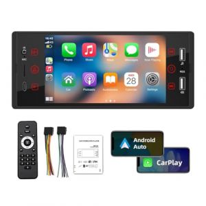 Autoradio 1 Din Auto Audio Stéréo Autoradio Bluetooth USB AUX Radio FM Prise en Charge de la caméra de recul et du Volant Télécommande (VIGORTHRIVE, neuf)