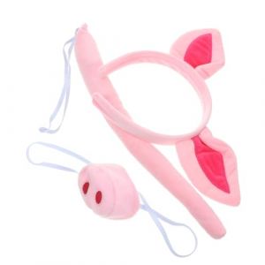 HAMPPLIES 1 ensemble Déguisement Animalier pour Garçon Fille Costume de Cochon avec Tête et Nez Rose Accessoires de Fête Amusants pour Halloween et Cosplay (Chfaan, neuf)