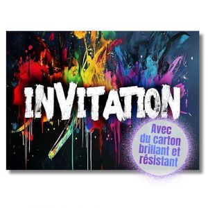 HIDEBLOOM I Cartes d'invitation Anniversaire Graffiti Enfant Gar&ccedil;on Fille I 12 Pi&egrave;ces I DIN A6 (10,5 cm x 14,8 cm) I Invitation Anniversaire Graffiti Party I Carte d'invitation Enfants (Hidebloom, neuf)