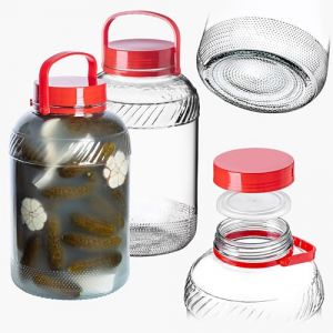 KADAX Grand Bocal de Fermentation en Verre, Récipient de Conservation avec Couvercle Hermétique, Idéal pour la Préparation de Cornichons et Choucroute (8L, Lot de 2) (KADAX, neuf)