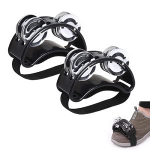 Tambourin à Pieds, Grelots à Pied, Pied Tambourin, Foot Tambourine Shaker Métal, Tambour de Pied en Métal, Percussion Grelot Pied, Foot Tambourin avec Jingle, Tambourin Percussion Instrument, 2Pcs (Crossenn, neuf)