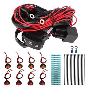 Kit de Clignotants UTV, Faisceau de 40 Pieds 12V 40A Relais Clignotant Universel Interrupteur &agrave; Bascule Clignotant Street Legal Kit pour Can Am, Kit de Feux de Signalisation de Mot (Commutateur de (Liwords, neuf)