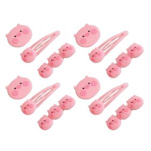 Homoyoyo Lot de 12 Barrettes &agrave; Cheveux Cochon de Dessin Anim&eacute; Alliage de Zinc et R&eacute;sine Tailles Vari&eacute;es Accessoires Color&eacute;s pour Filles pour F&ecirc;tes Mariages et Coiffures Quotidiennes (Alda Jin, neuf)