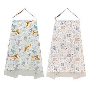 2Pcs Couverture D'Allaitement Écharpe, Coton Couverture D'Allaitement, Respirant Bretelles Réglables Echarpe Allaitement Bebe De Maternité Cape D'Allaitement Housses De Siège Auto Pour Bébés (Uposao, neuf)