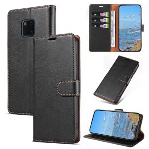 KKEIKO Coque pour Huawei Mate 20 Pro, Antichoc Magnetique Étui à Rabat avec Porte Cartes, Portefeuille Housse en Cuir PU Coque pour Huawei Mate 20 Pro, Noir (KKEIKO, neuf)