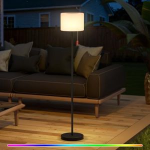 MALUX Lampadaire solaire sans fil avec capteur de lumi&egrave;re, &eacute;tanche IP44, hauteur r&eacute;glable 148 cm, lampadaire solaire pour ext&eacute;rieur, d&eacute;coration, terrasse, jardin (sch&ouml;ne Welt, neuf)