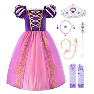 JerrisApparel Princesse Carnaval D&eacute;guisement Cosplay F&ecirc;te Violet Costume (4 ans, Violet avec Accessoires) (Umupi EU, neuf)
