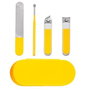 Lot de 4 coupe-ongles coudés avec lime à ongles en acier inoxydable facile à utiliser pour adultes et personnes âgées (KAIlaicia, neuf)