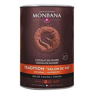 Monbana Chocolat Poudre 1 Kg Boîte (min. 32% Cacao), 1er Pack (1 x 1 kg) (Buroespresso, neuf)