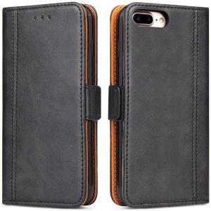 Coque pour iPhone 7 Plus, iPhone 8 Plus Housse en Cuir PU Premium Etui &agrave; Rabat Pochette de Portefeuille, &Eacute;tui de Protection pour Apple iPhone 7 Plus/iPhone 8 Plus - Noir (ROJIOJIO, neuf)