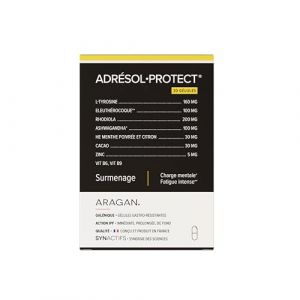 Adresol Protect - Complement Alimentaire Anti Fatigue, Surmenage & Charge Mentale - Rhodiola, Ashwagandha, Zinc - Aragan - 30 g&eacute;lules (ARAGAN&reg;, neuf)