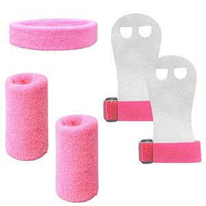 2 Sangles de Poignet de Gymnastique avec 2 Sangles de protège-Poignet, 1 Bandeau de Sport, Protecteur de poignée, poignées de Gymnastique Enfants, poignées d'équipement Gymnastique Tennis, Fitness (TY CHANTHORN, neuf)