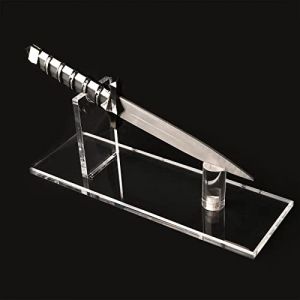 Pr&eacute;sentoir &agrave; couteaux avec lame fixe - Transparent (ping-, neuf)