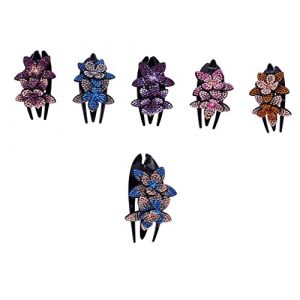 SAFIGLE 6 pièces Pince à Cheveux Forme de Fleur avec Clip à Trois Dents et Filles Accessoire de Coiffure Élégant pour Mariages et Fêtes (Grand Di, neuf)