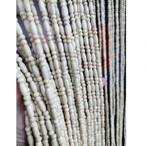 XINGWANGG Rideau de Porte avec Perles en Bois Naturel,Panneaux de Séparation de Décoration,Rideaux en Perles pour Intérieur et Extérieur,Porte,Fenêtre,Largeur x Hauteur (Bois,120cm x 200cm(61 Brins) (yanli zhi ying dian, neuf)