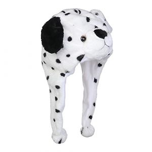 JK Home Bonnet Animaux Chapeau Ski Peluche Adulte Enfant Echarpe Capuche Oreilles Déguisement Cosplay Chien Blanc (JK Happy Shopping, neuf)