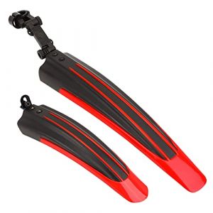 Taeku Garde Boue de V&eacute;lo, Universelle R&eacute;glable Epaissir Elargir Les Ailes Avant Arri&egrave;re Garde-Boue VTT Kit pour Speed V&eacute;lo Fixie Urbain Gravel Bike de Ville 20-27 Pouces Roues (Rouge) (Taeku SE, neuf)