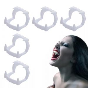 OIXYEY 5 Pièces Dent De Vampire, Vampire Tooth For 15-35 Yearsdents Vampire Enfant, Dentier Vampire Enfant, Pour Halloween Party Halloween Costume (Blanc,A) (weihaizengweishangmaoyouxiangongsi, neuf)