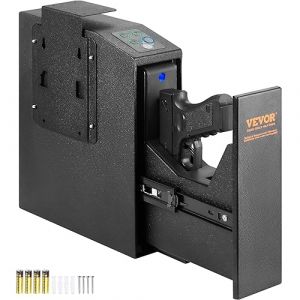 VEVOR Coffre-Fort de Pistolet en Acier Coffre-Fort Biom&eacute;trique pour 1 Pistolet 3 Moyens de D&eacute;verrouillage par Empreintes Digitales Cl&eacute;s Combinaison pour Bijoux Armes de Poing Domicile 25,5x9,5x32 cm (VEVOR Direct Store FR, neuf)