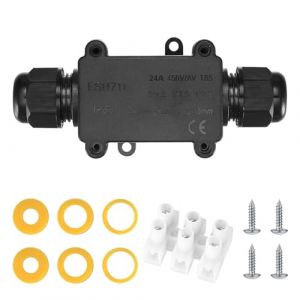 Bo&icirc;te de Jonction &eacute;tanche IP68, Bo&icirc;te de D&eacute;rivation Etanche Electrique Exterieur, 2 Voies Connecteurs de C&acirc;ble M20 pour 5-9mm et 9-12mm avec Bornes &agrave; 3 Broches (XinJiHuiKeJi, neuf)