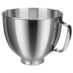 MMOBIEL Bol en Acier Inoxydable pour KitchenAid 4.5-5 Quart à Tête Inclinable Mélangeur sur Socle Artisan & Classic Series Remplacement Bol Mélangeur 5 QT avec Poignée - Passe au Lave-Vaisselle (Menko Telekom, neuf)