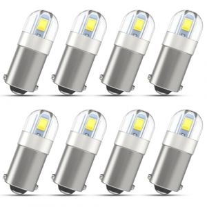 Xerteam 8pcs BA9S Ampoule LED, T11 BA9 1895 1891 6500K Blanc 12V 3030 2SMD Chipsets Ampoule Voiture Veilleuse LED Voiture Ampoule Carte Plaque D'immatriculation Boîte à Gants Lumière Plafonnier (luoyong-EU, neuf)
