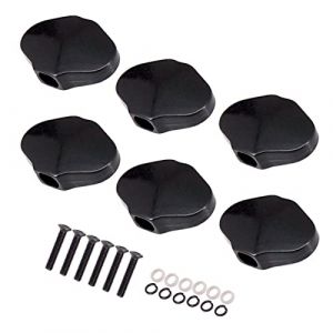 Cheville d'accord corde guitare de guitare 6 Pi&egrave;ces En Alliage De Zinc Guitare Tuning Peg Boutons Cl&eacute;s Accordeurs T&ecirc;tes De Machine Boutons Avec Kit De Vis (Color : Black) (Guitar_Zhijiao, neuf)