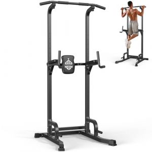 Sportsroyals Barre de Traction 5-en-1 Power Tower : Multifonction, Support 204 kg, Station de Musculation pour Gymnase &agrave; Domicil (black01) (EUZS fitness, neuf)