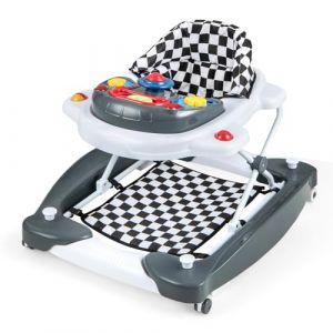 LIFEZEAL 6 en 1 Trotteur Bébé Pliable avec 3 Hauteurs Réglables, Plateau Musical Amovible et Siège Rembourré, Trotteur Évolutif Bebe 6-14 mois, Charge 12 kg (Gris) (LIFEZEAL ITALY S.R.L., neuf)