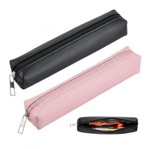 Ziyonix Lot de 2 Trousse en Cuir Trousses &agrave; Crayons Petites Trousse Scolaire avec Fermeture &Eacute;clair pour &Eacute;cole, Bureau ou Voyage pour Stylos, Maquillage et Fournitures Scolaires (zhiyuanhao, neuf)