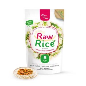 CleanFoods Raw Rice 200g I riz cru à base de Konjac Glucomannan I seulement 5 calories par 100g I vegan sans gluten I low carb I prêt en 2 minutes (5 x 200 g) (Naturheilpraxisbedarf, neuf)